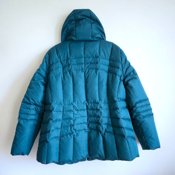 Calvin Klein Down Filled Green/Teal Puffer Coat | Fixed Hood | Size 2X - Picture 4 of 12